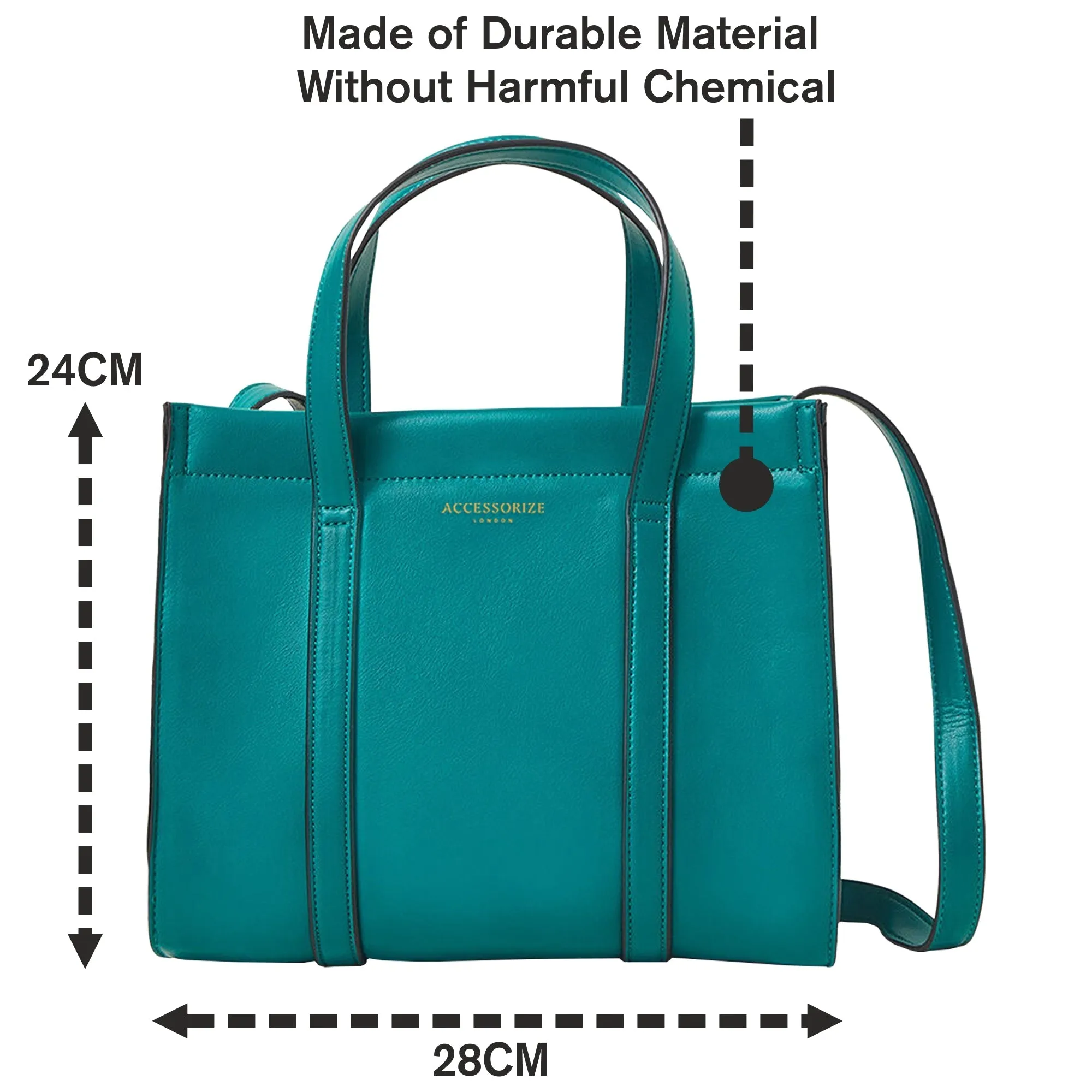 Accessorize London Women's Teal Small Book Tote Bag