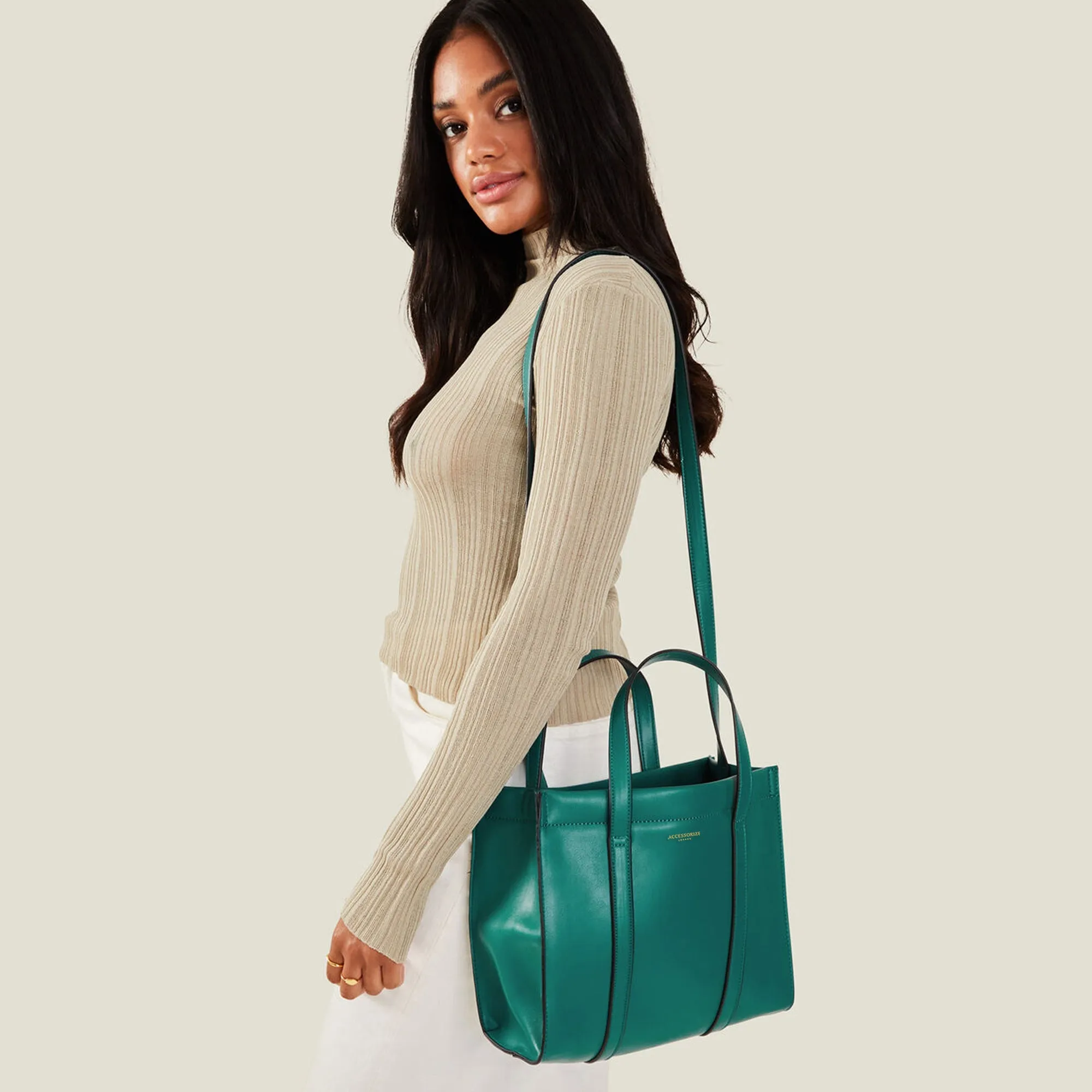 Accessorize London Women's Teal Small Book Tote Bag