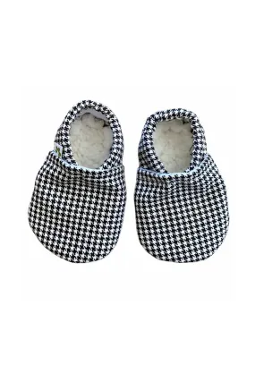 Baby Booties Black White Grandad Bob Houndstooth