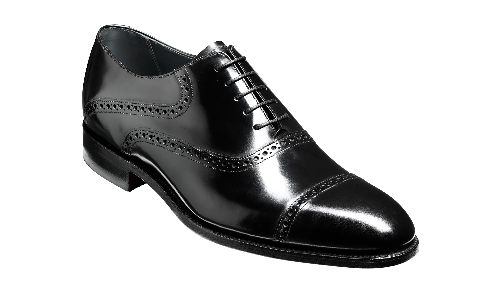 Barker Wilton toe- cap Oxford Shoe - Hi Shine Black