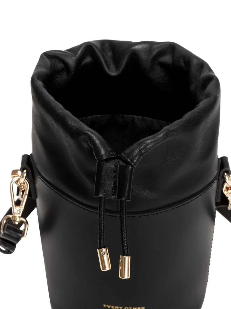 Every Other Drawstring Bucket Bag - Black