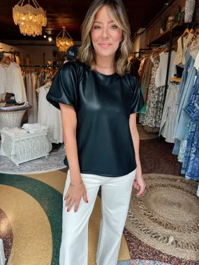 Fiona Faux Leather Top