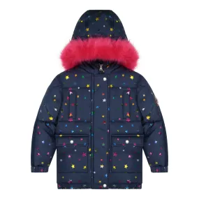 Girls Star Sprinkled Nordic Coat