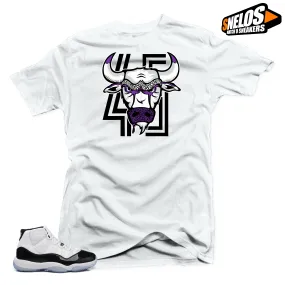 Jordan 11 Concord Match Shirts- Bull 45 White Tee