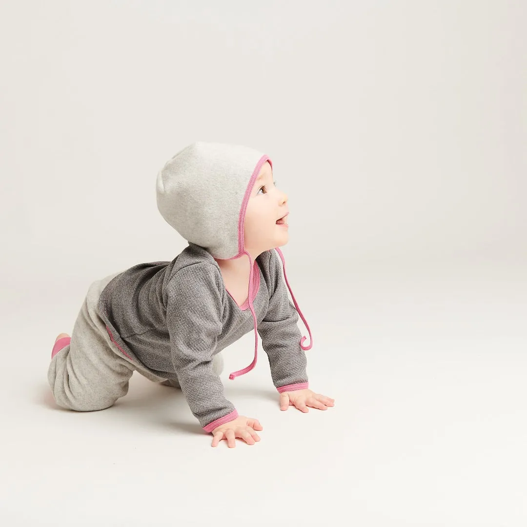 Longsleeve baby top "Interlock Doubleface Grey/Pink"