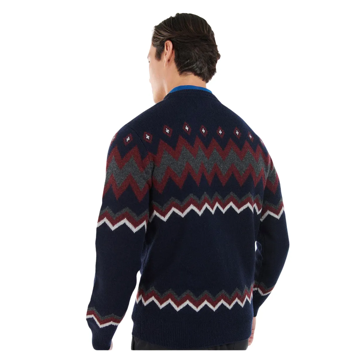 Maglione Uomo Barbour Regis Fairisle Blu Multicolor