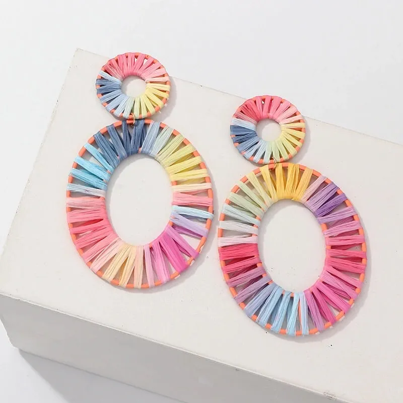 MURANO RAINBOW ROUND DROP EARRINGS