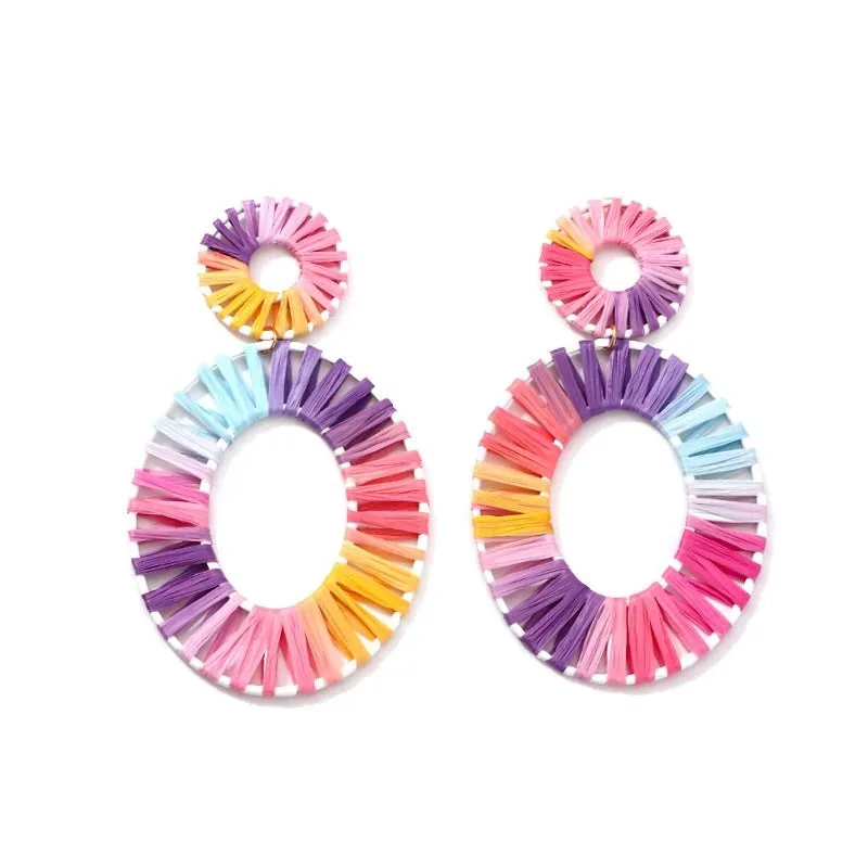 MURANO RAINBOW ROUND DROP EARRINGS