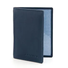 Navy Leather Oyster Card Holder by Gryphen