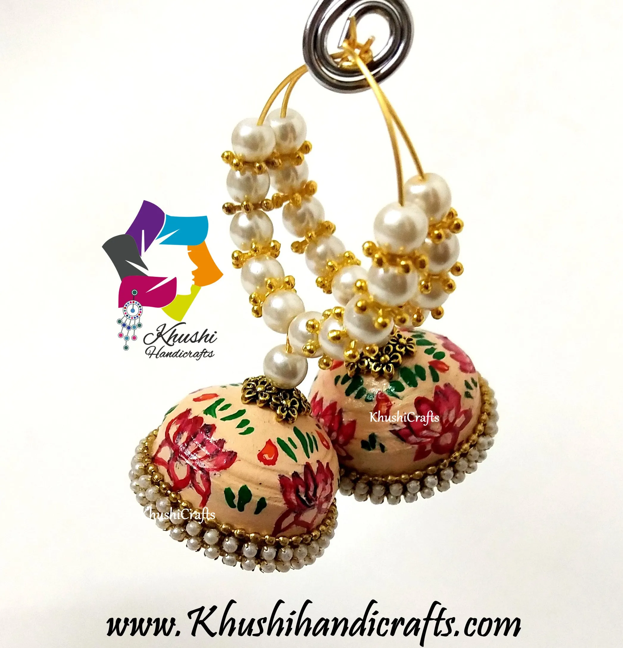 Quilling Jhumkas, Beautiful Paper Hoop Earrings Meenakari Enamel Style work