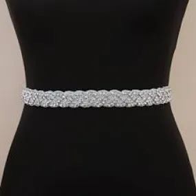 Rhinestone Belt With White Sash Style S210