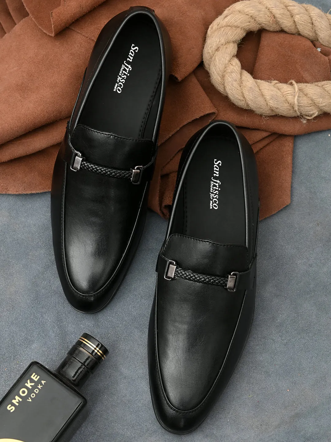 Vienna Men's Black Slip-Ons